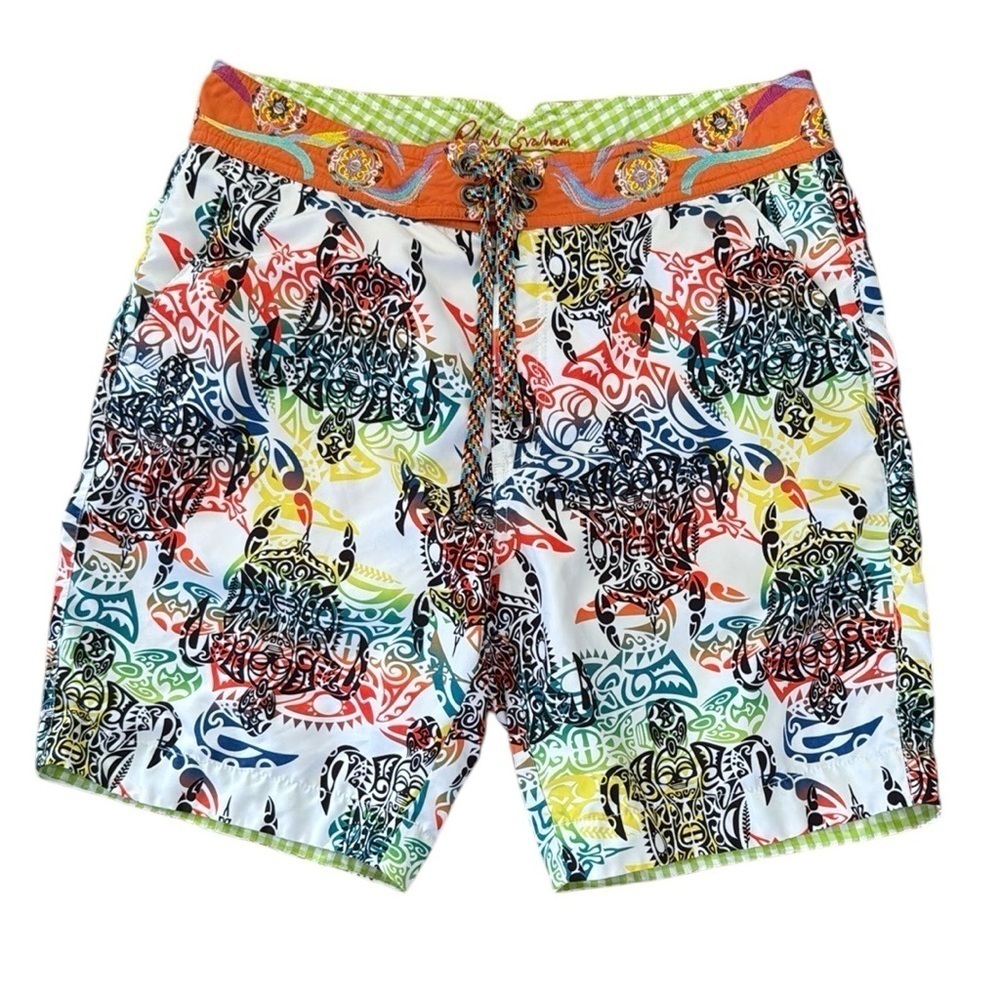 Robert Graham  Colorful Patterned Men's Swim Shorts size 34